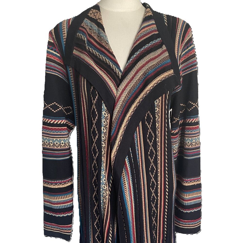 EUC ORVIS Multi-Colored Long Cardigan Sweater sz M